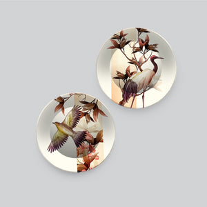 Beautiful Birds Design Art Hanging Plates of Two Pieces