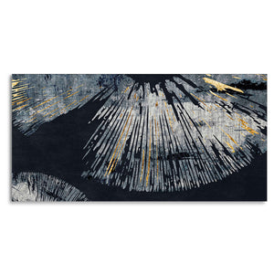 Beautiful Black Background with Golden Textured Abstract Canvas Wall Painting