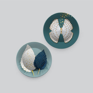 Beautiful Butterfly Ceramic Wall Hanging Plates of Two Pieces