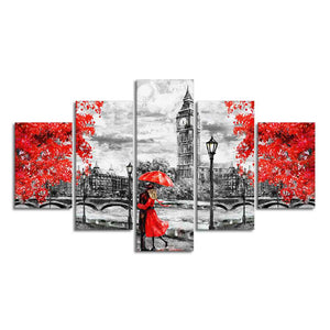 Beautiful City of London Canvas Wall Painting Five Pieces