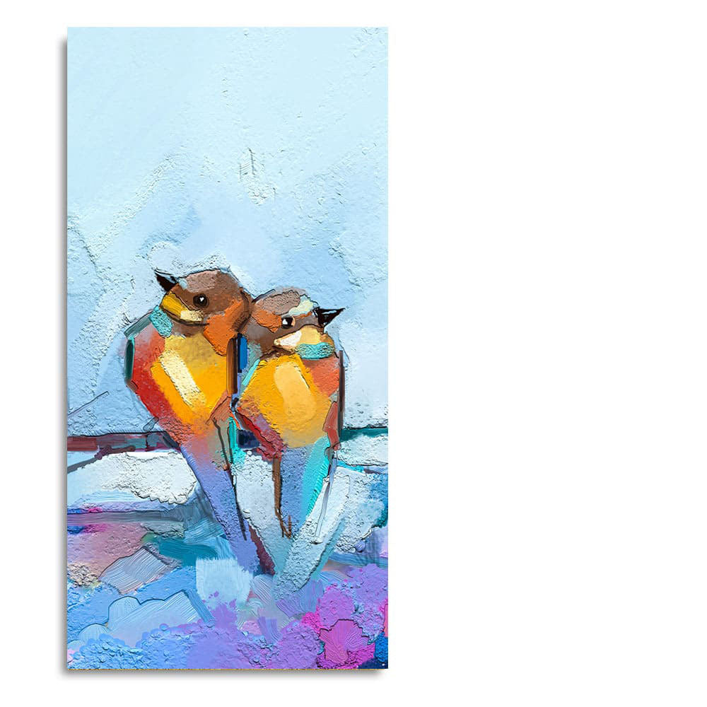 Beautiful Couple Birds Premium Canvas Wall Painting