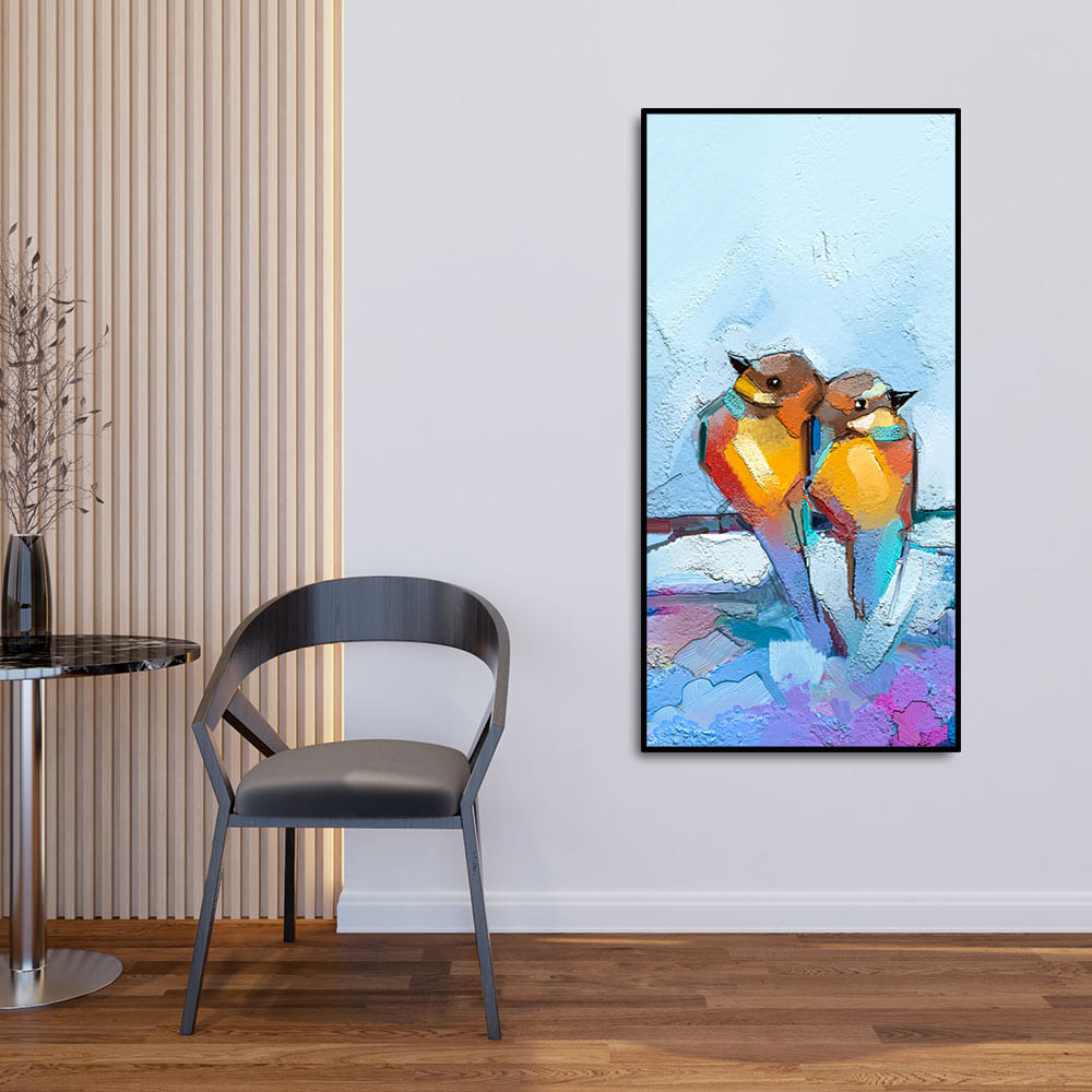 Beautiful Couple Birds Premium Canvas Wall Painting