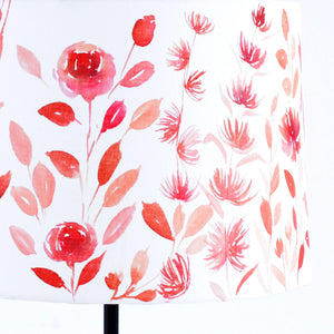 Beautiful Flower Art Night Lamp with Wooden  Base Table Lamp Shade