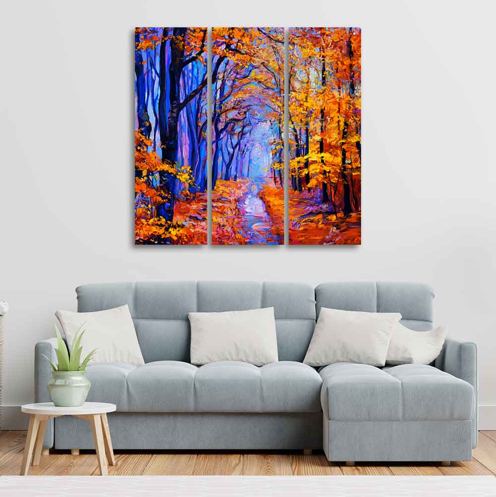 Beautiful Forest Canvas Wall Painting Set of 3