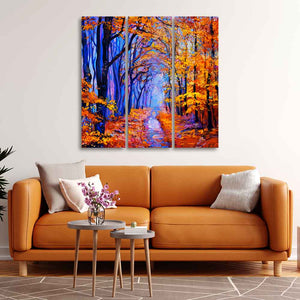 Beautiful Forest Canvas Wall Painting Set of 3