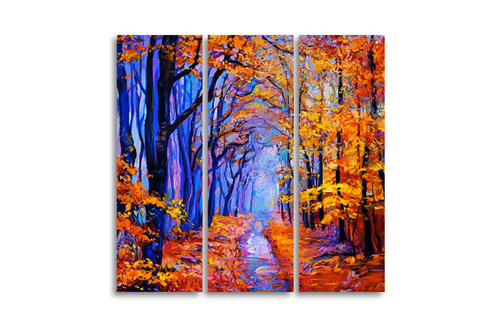 Beautiful Forest Canvas Wall Painting Set of 3