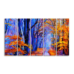 Beautiful Forest Canvas Wall Painting Set of Five