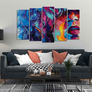 Beautiful Girl Abstract Art wall Painting of Five Pieces