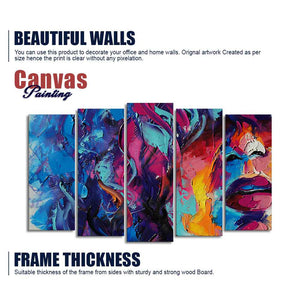 Beautiful Girl Abstract Art wall Painting of Five Pieces