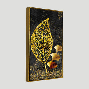 Beautiful Golden Ginkgo Leaf Canvas Wall Painting