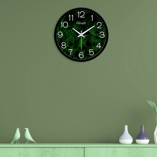 Beautiful Green Leafs Designer Wall Clock