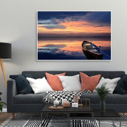 Beautiful Horizon Sunset Wall Painting Floating Canvas