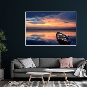 Beautiful Horizon Sunset Wall Painting Floating Canvas