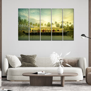 Beautiful Kerala Boat Wall Painting 5 Pieces