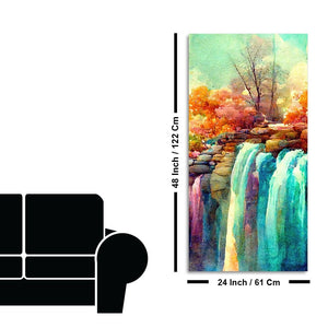 Beautiful Landscape Waterfall Scenery Canvas Wall Painting