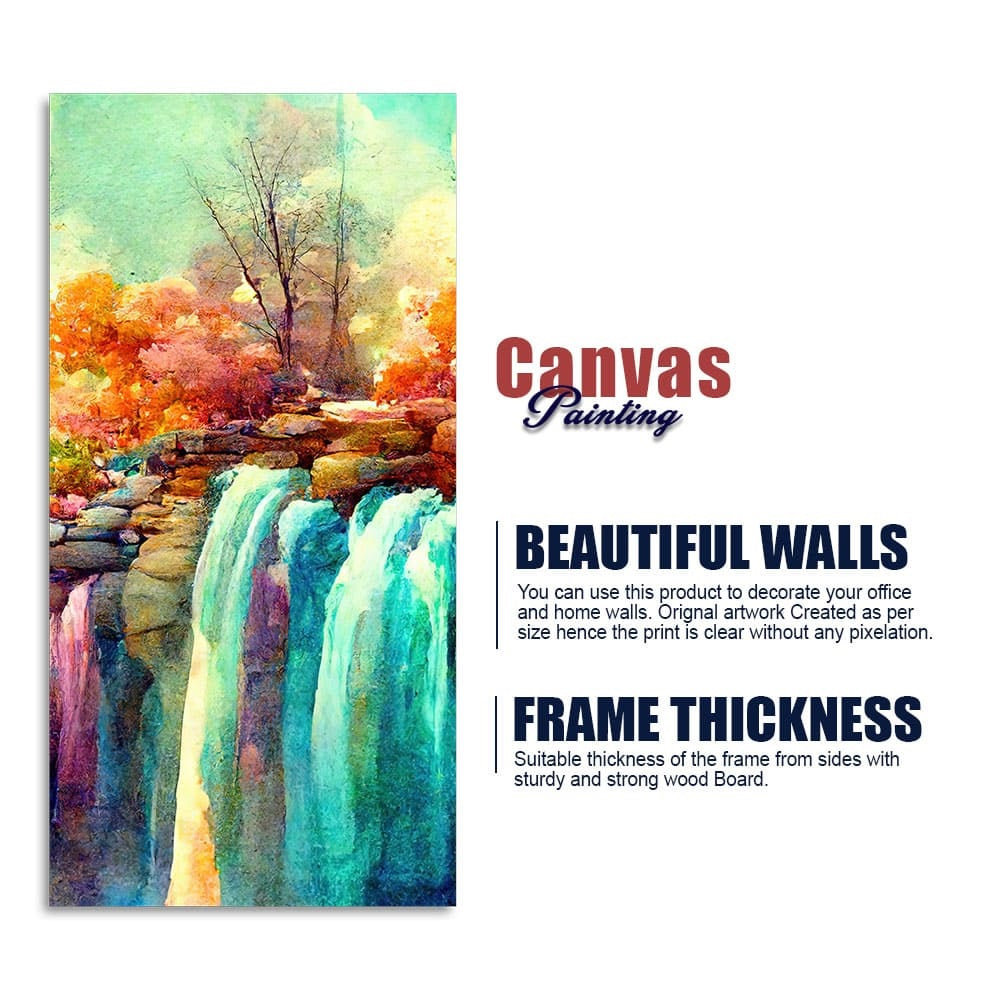 Beautiful Landscape Waterfall Scenery Canvas Wall Painting