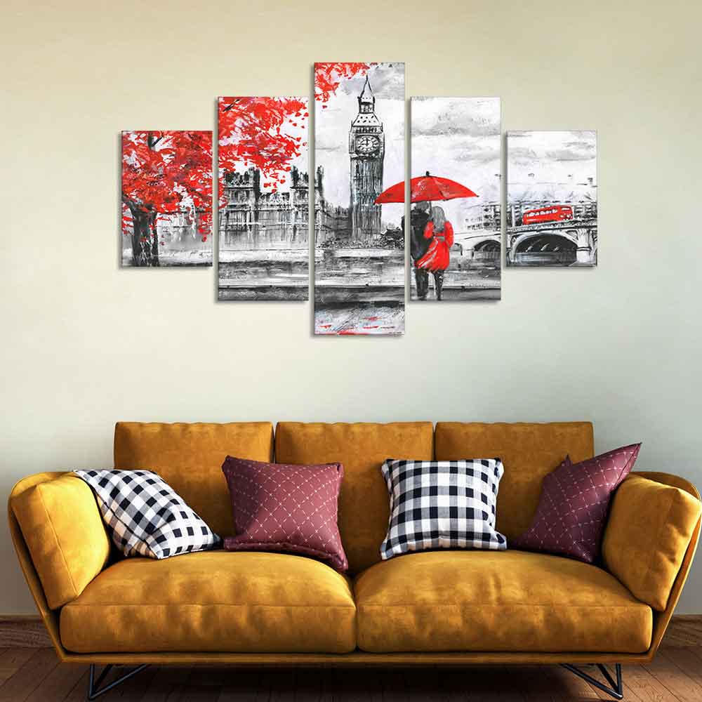 Beautiful London Canvas Wall Painting Five Pieces