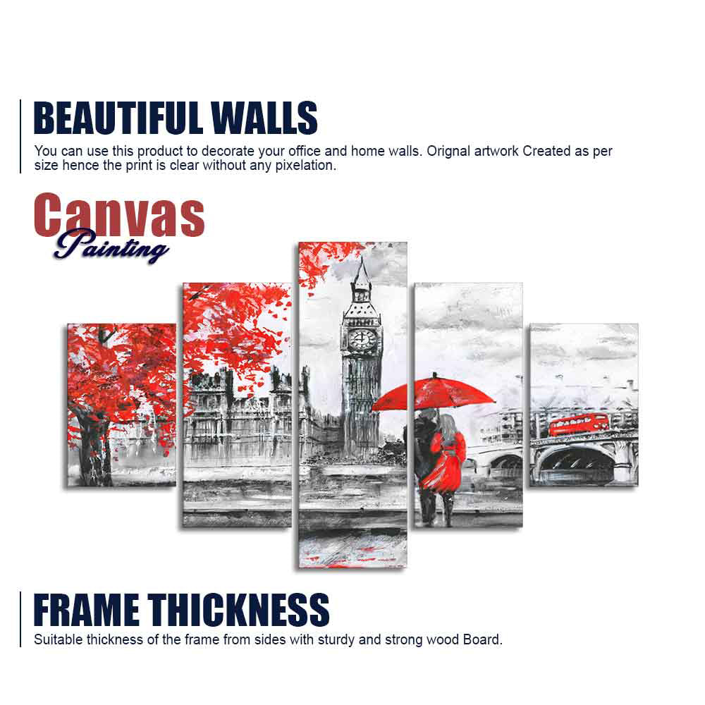 Beautiful London Canvas Wall Painting Five Pieces