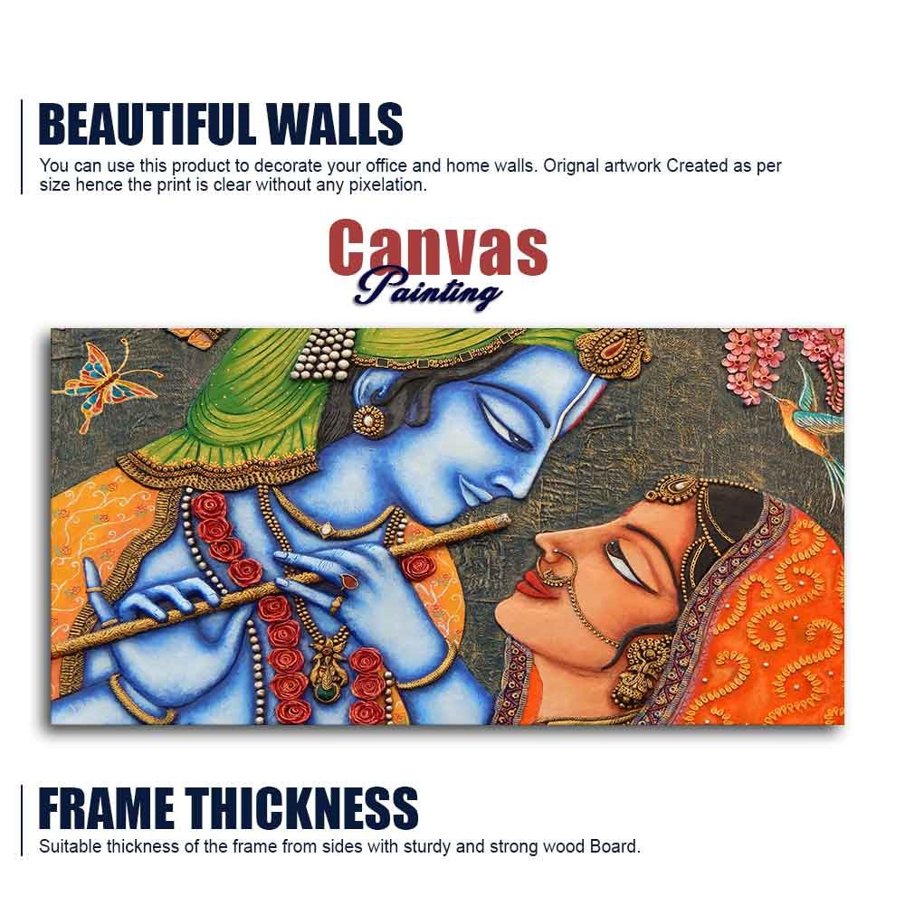 Beautiful Lord Radha Krishna Canvas Big Wall Painting Wall Art