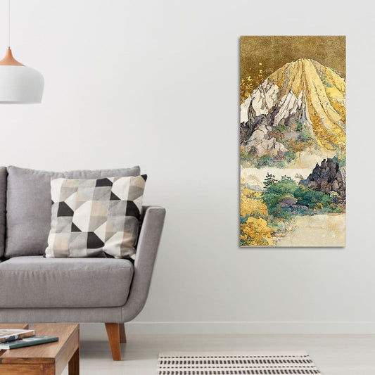 Beautiful Mountains with Autumn foliage of Trees Wall Painting