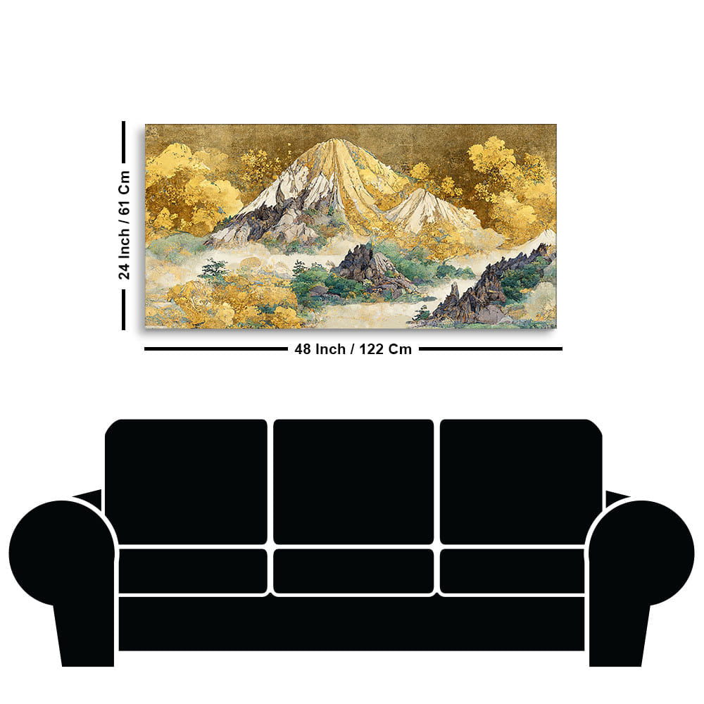 Beautiful Mountain Scenery Premium Canvas Wall Painting