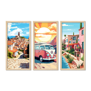 Beautiful Nature View Premium Wooden Wall Frame Set of Three