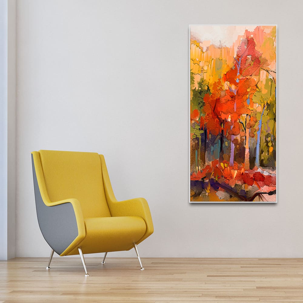 Beautiful Nature Wall Painting of Colorful Autumn Forest