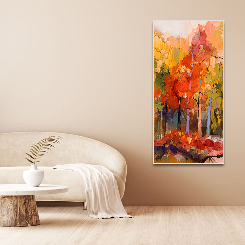 Beautiful Nature Wall Painting of Colorful Autumn Forest