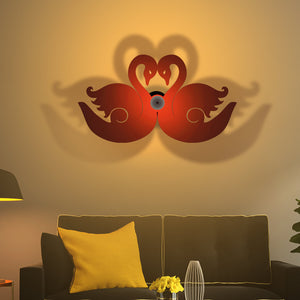 Beautiful Pair of Swan Design Shadow Lamp