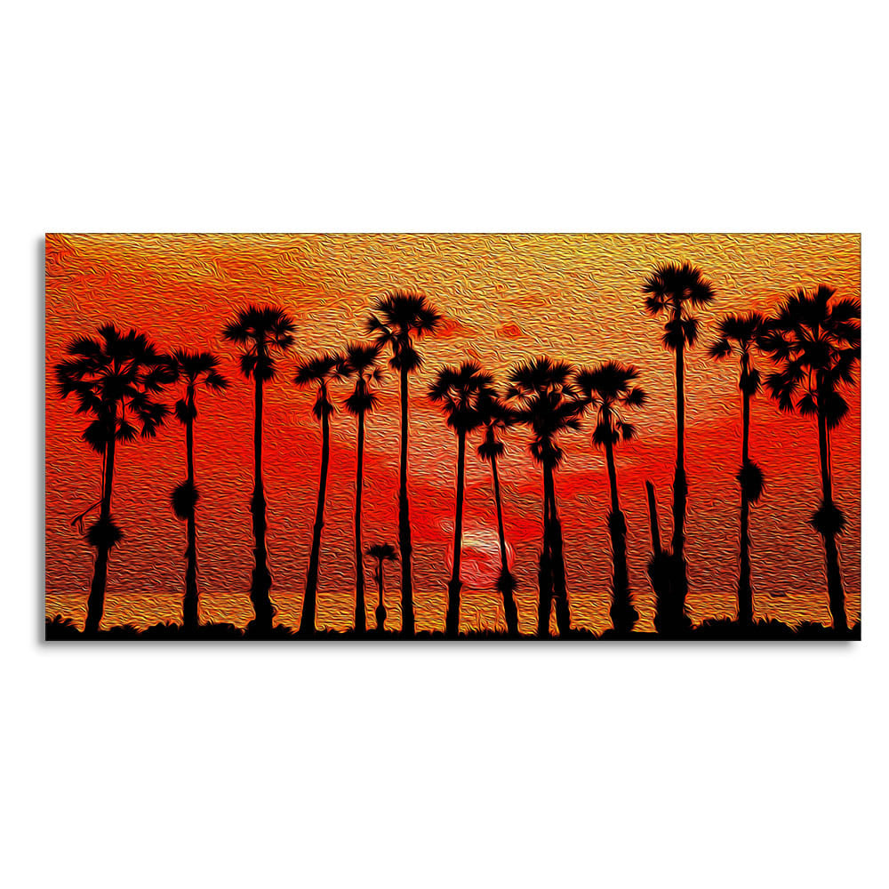 Beautiful Palm Tree on Sunset Canvas Wall Painting