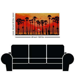 Beautiful Palm Tree on Sunset Canvas Wall Painting