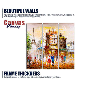 Beautiful Paris Wall Painting Set of 3 Pieces