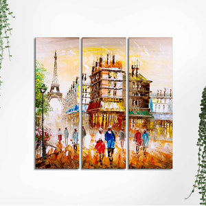 Beautiful Paris Wall Painting Set of 3 Pieces