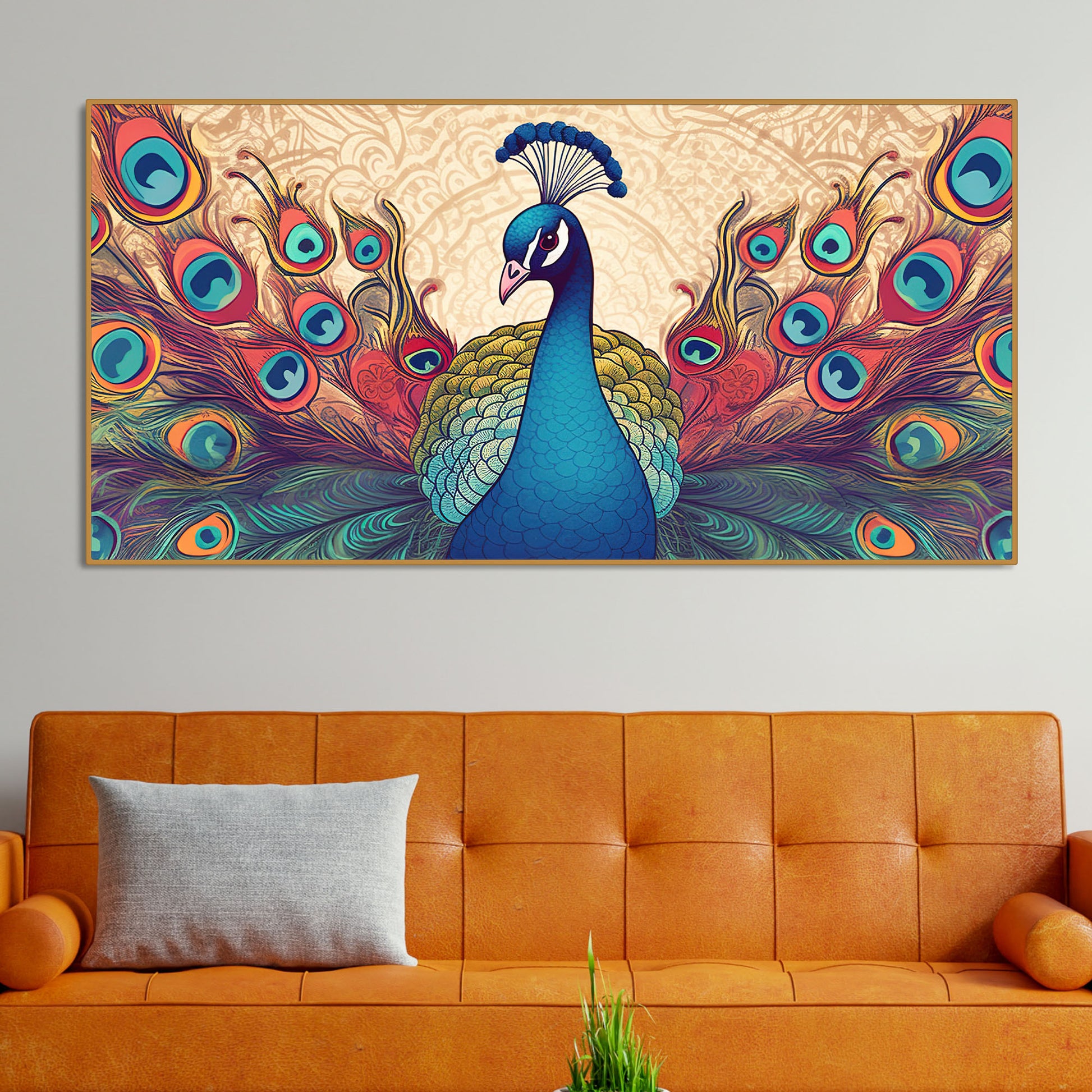 Beautiful Peacock in Traditional Style Canvas Wall Painiting