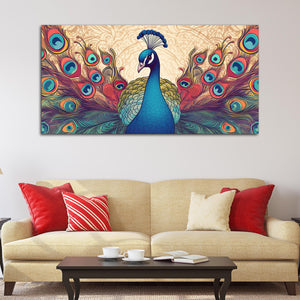 Beautiful Peacock in Traditional Style Canvas Wall Painiting