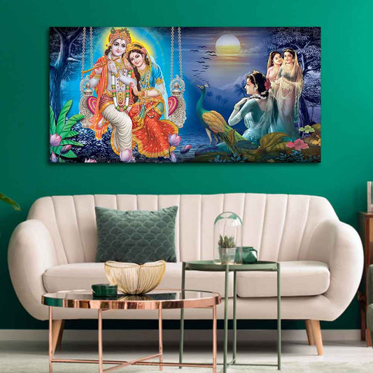 Beautiful Radha Krishna Canvas Wall Painting