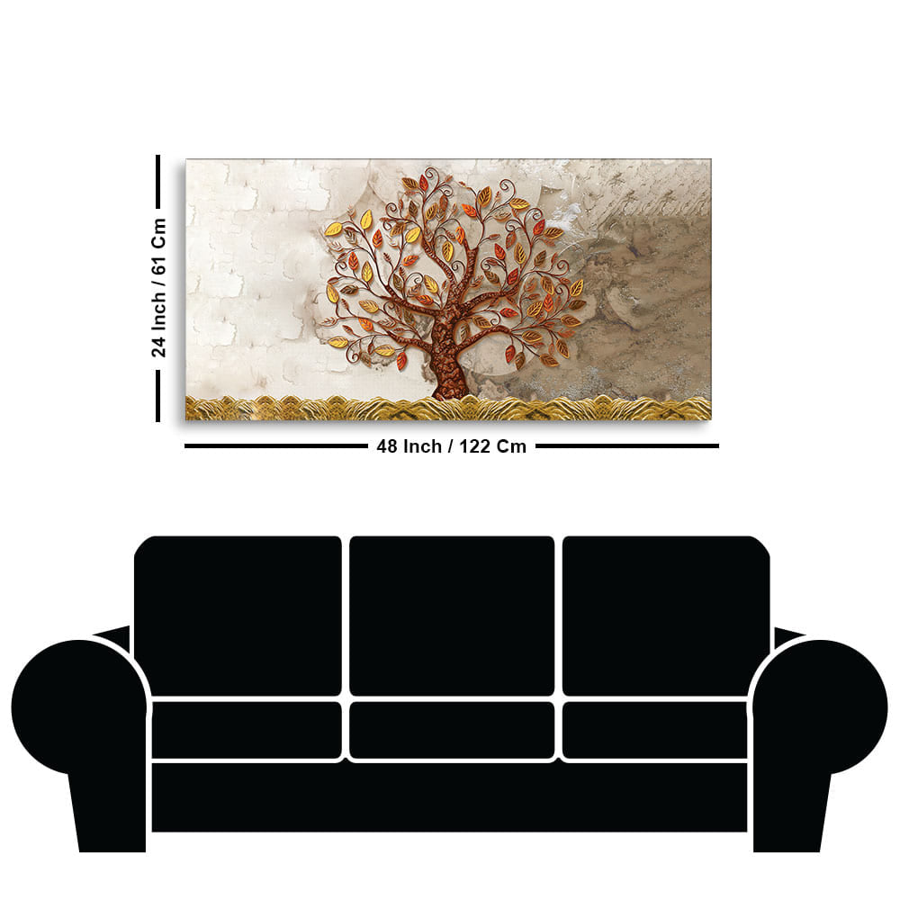 Beautiful Red and Yellow Leaf Tree Canvas Wall Painting