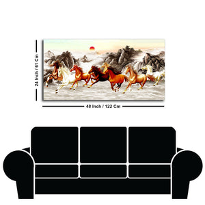 Beautiful Running Horses at Sunset Premium Canvas Wall Painting