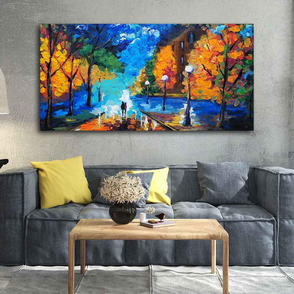 Beautiful Scenery of Couple Dating Canvas Wall Painting