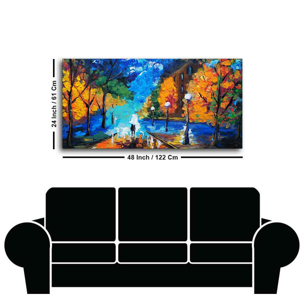 Beautiful Scenery of Couple Dating Canvas Wall Painting