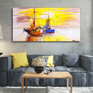 Beautiful Scenery of Sailing Ship on the Ocean Wall Painting