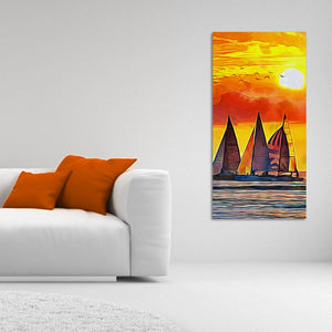 Beautiful Seascape with Sunset Wall Painting