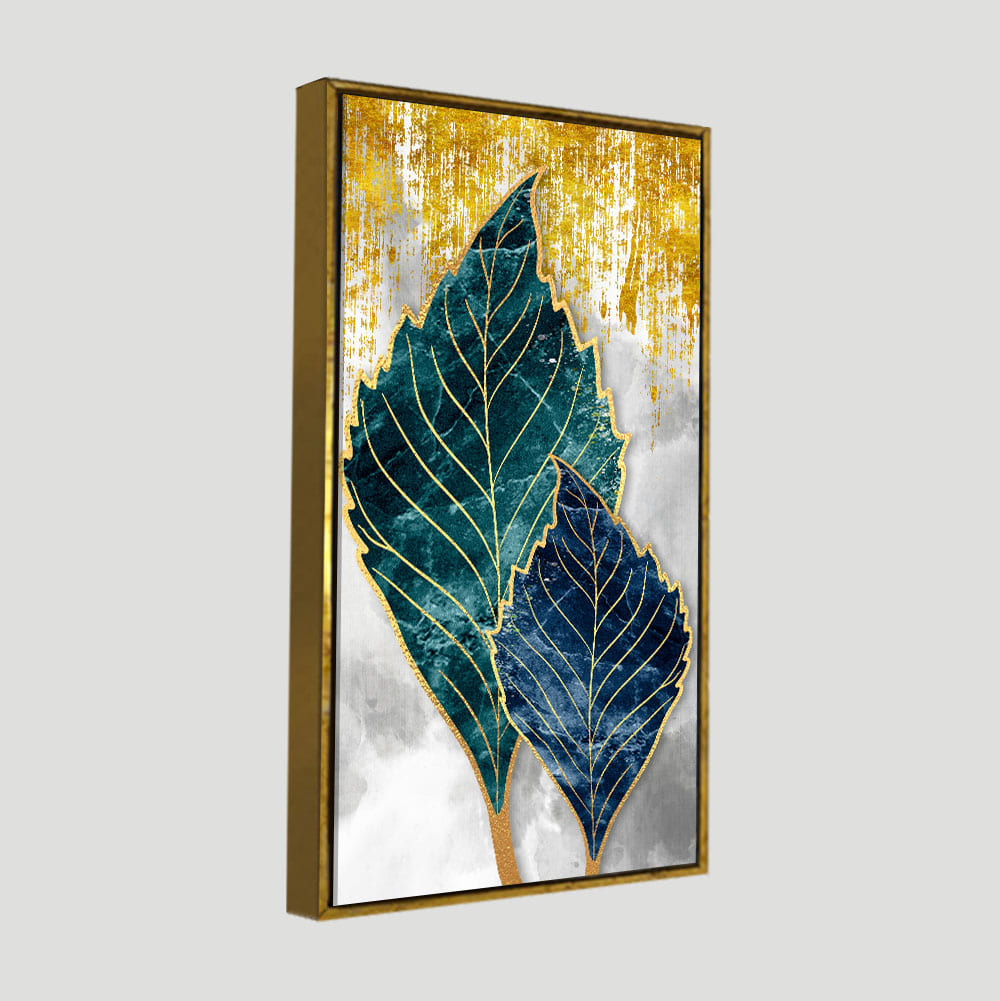 Beautiful Shiny Golden Leaves Premium Canvas Wall Painting