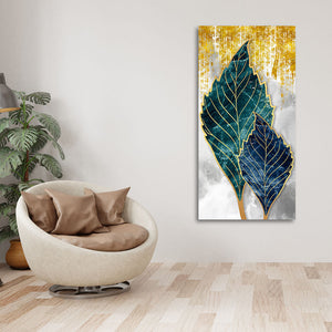 Beautiful Shiny Golden Leaves Premium Canvas Wall Painting