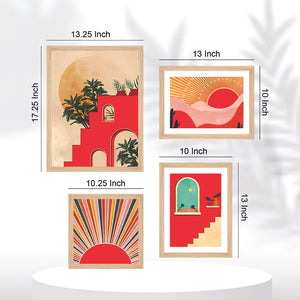 Beautiful Sunrise View Wall Frame Set of Four