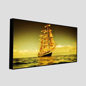 Beautiful Sunset Sailing Ship Wall Painting