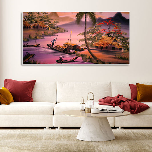 Beautiful Sunset Scenery Canvas Wall Painting