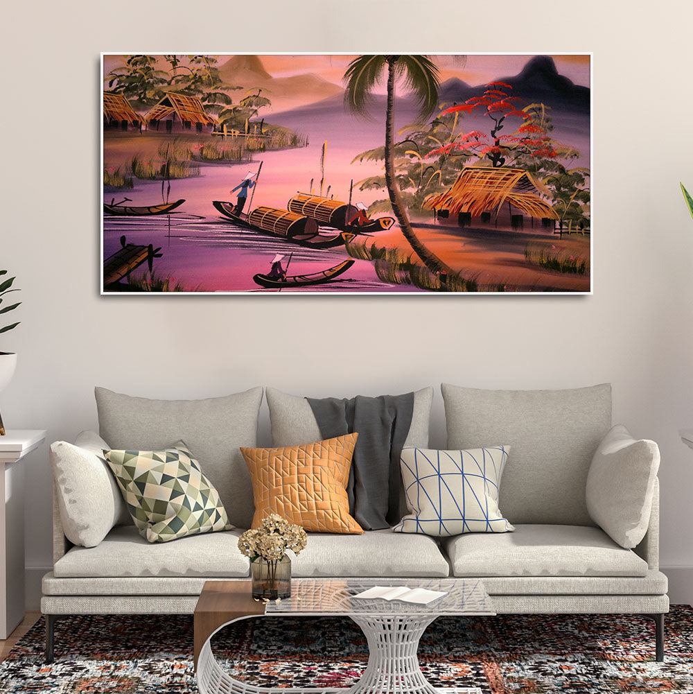 Beautiful Sunset Scenery Canvas Wall Painting