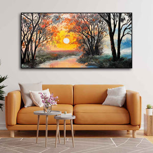 Beautiful Sunset Scenery Premium Wall Painting