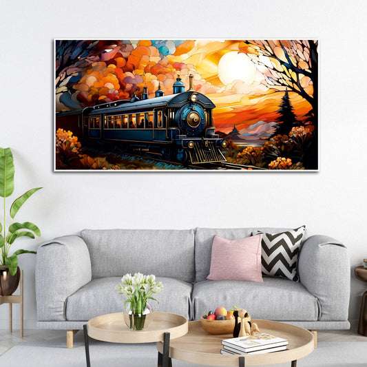 Beautiful Train View Premium Canvas Wall Painting